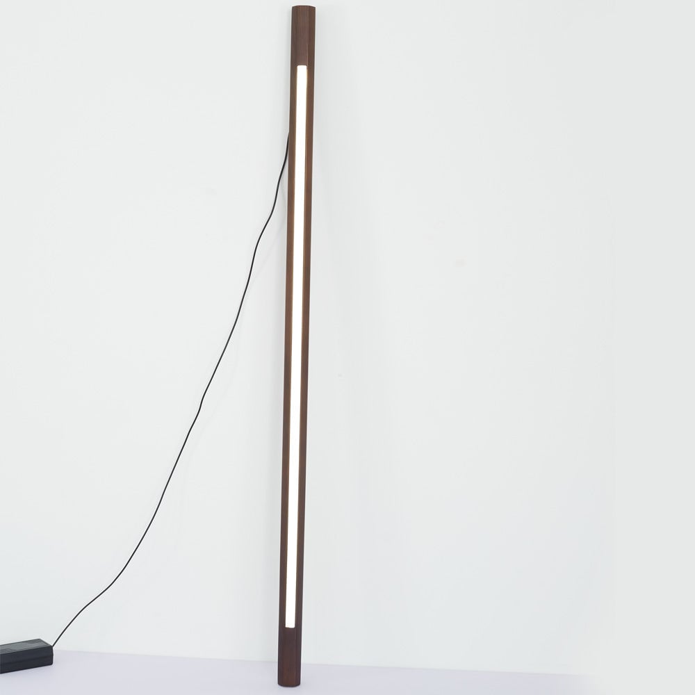 Ozawa Minimalist Linear Floor Lamp, Wood/Acrylic, Living Room - Lumpaz