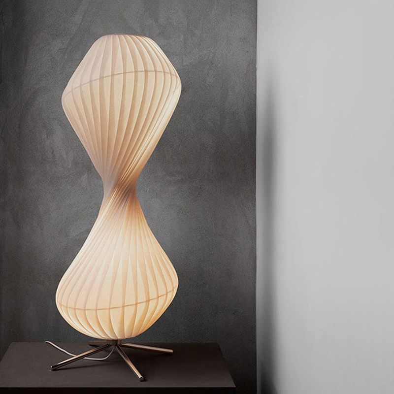 Renée Modern Pleated Fabric Metal Floor Lamp - Lumpaz