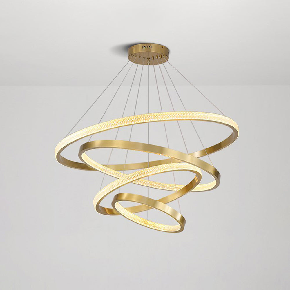 Kirsten Modern Ring Metal/Arcylic LED Pendant Light, Black/Gold - Lumpaz