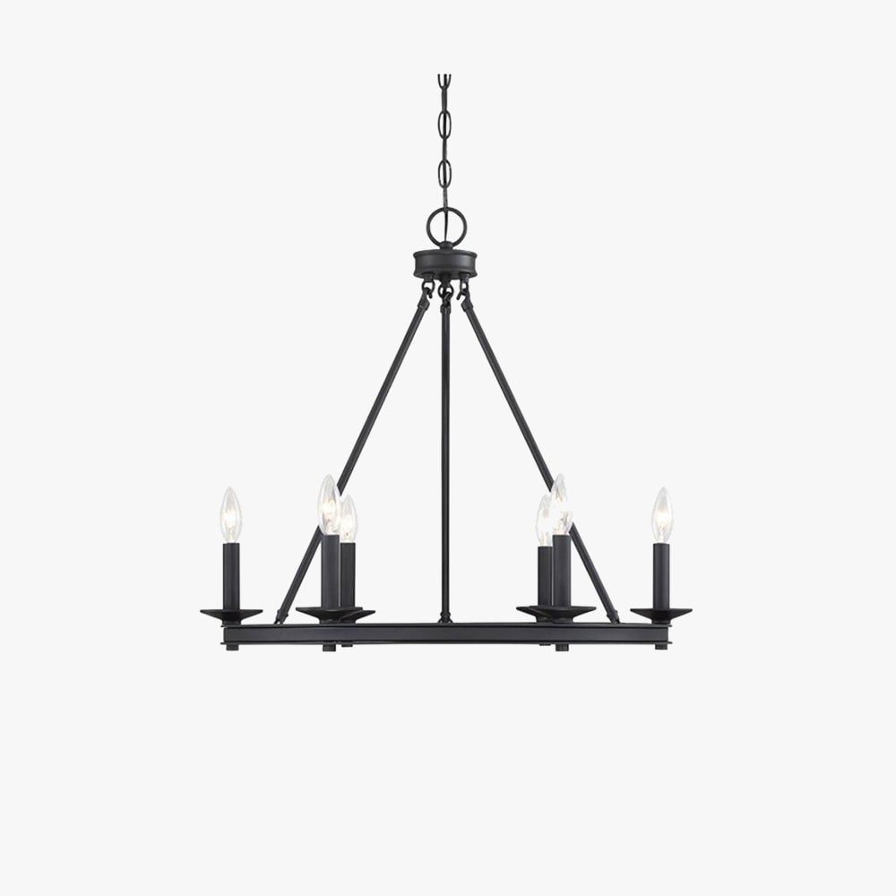 Silva Modern Candles Chandelier Black Metal Living Room/Bedroom - Lumpaz
