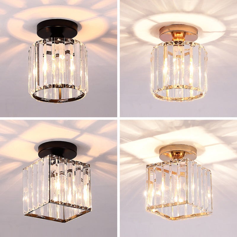 Herbert Modern Metal/Crystal Flush Mount Ceiling Light, 3 Colors - Lumpaz