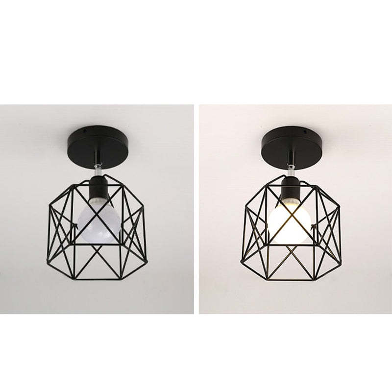 Herbert Modern Nordic Metal LED Flush Mount Ceiling Light, Black/White - Lumpaz
