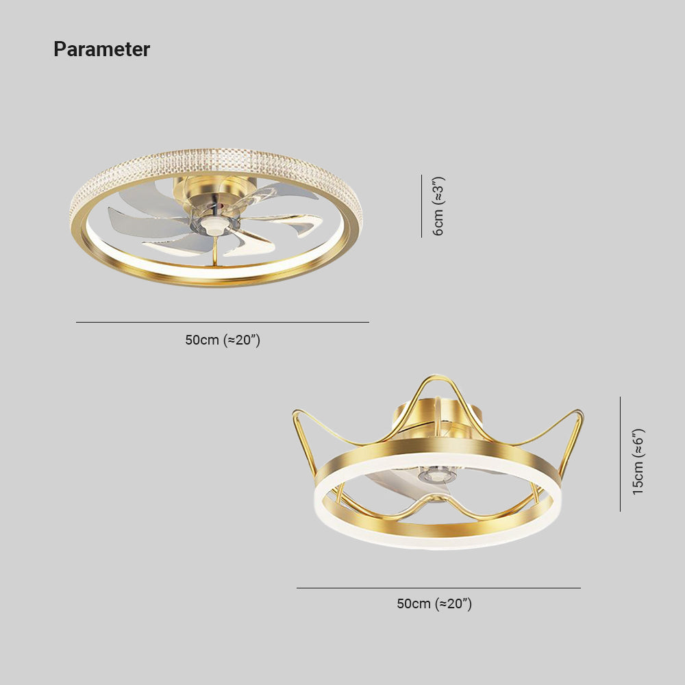 Kirsten 3/7-Blade Ceiling Fan with Light, 2 Style, DIA 20" - Lumpaz