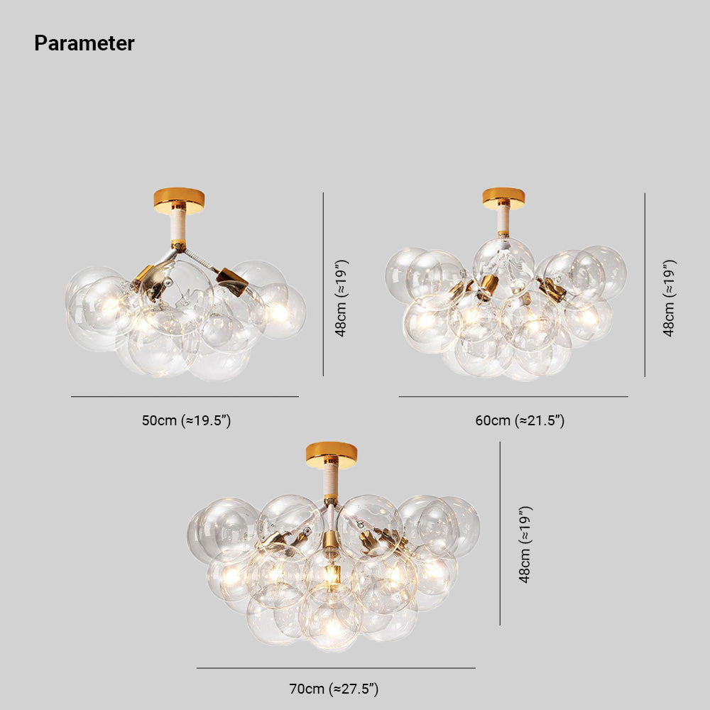 Valentina Modern Multi Globe Acrylic Ceiling Light, Gold/Chrome - Lumpaz