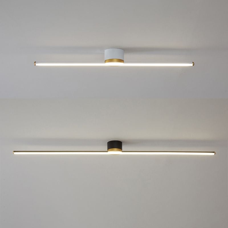 Edge Linear Flush Mount Ceiling Light Black/White - Lumpaz