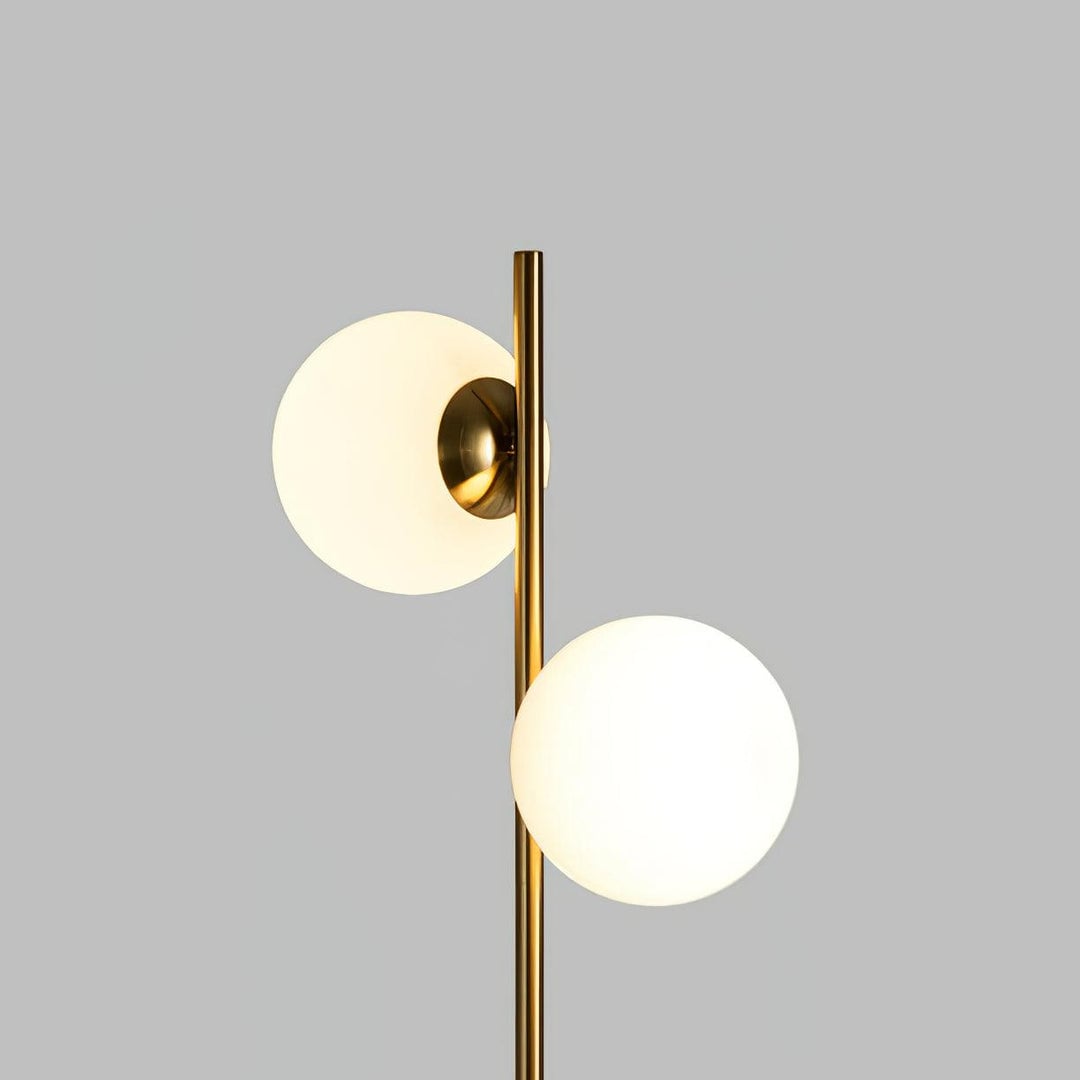 Valentina Floor Lamp Ball Modern, Metal/Ceramic, White/Gold, Living Room - Lumpaz