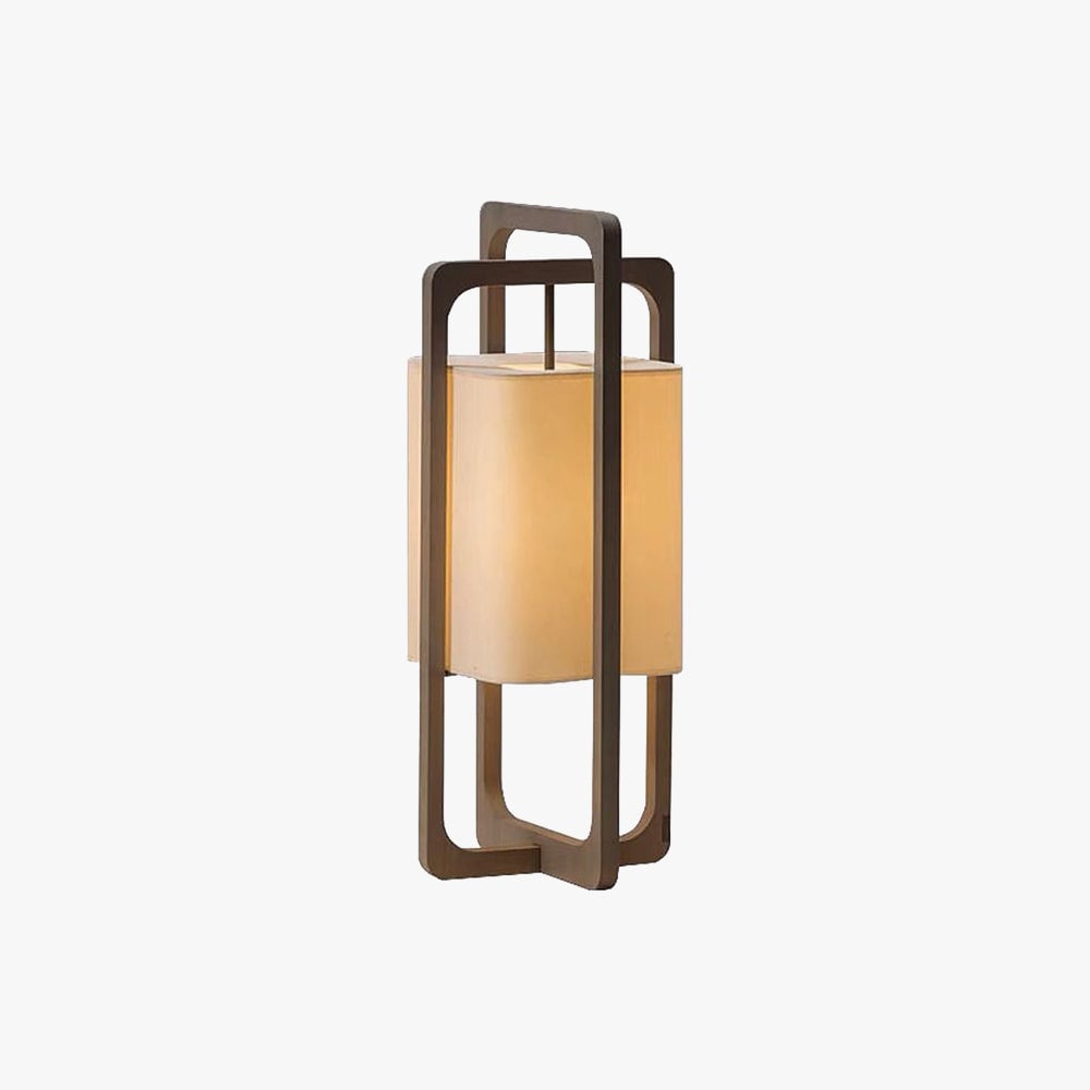 Ozawa Retro Rectangular Wood Fabric Floor Lamp - Lumpaz