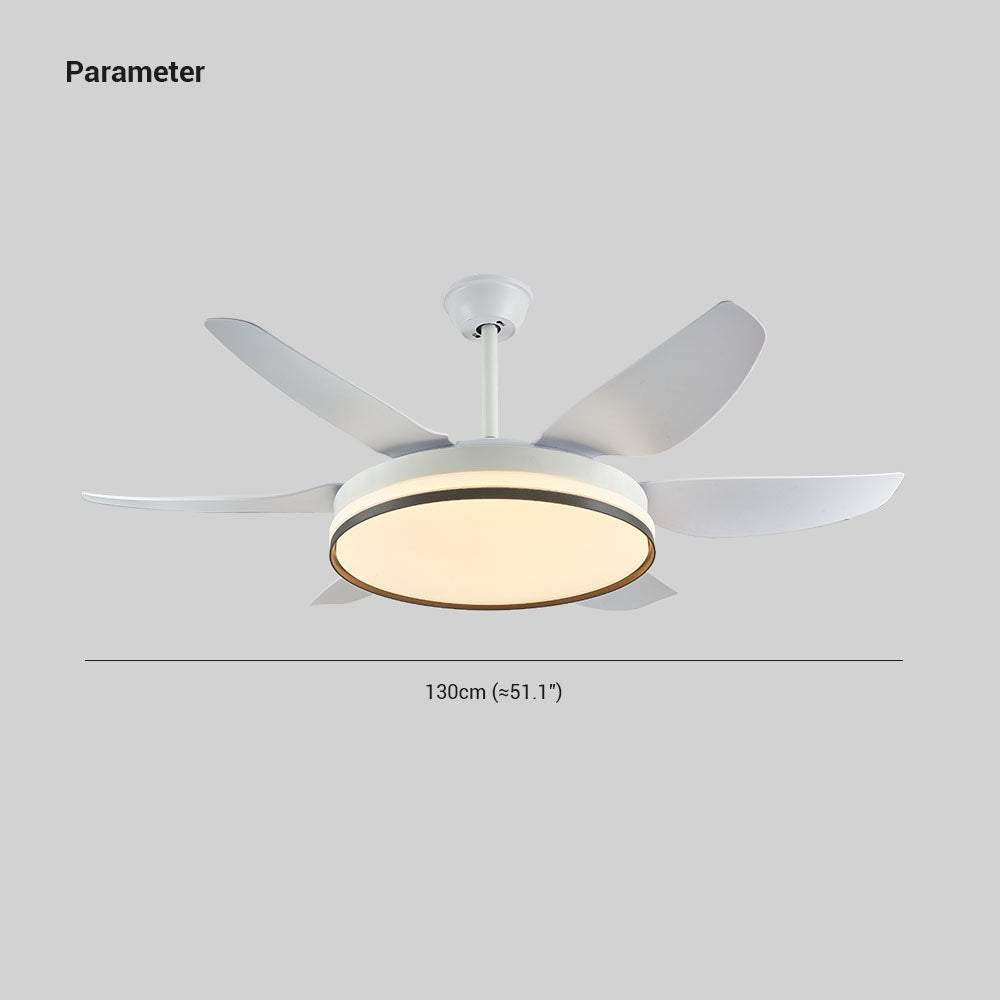 Haydn 6-Blade DC Ceiling Fan with Light, Black & White, 51'' - Lumpaz