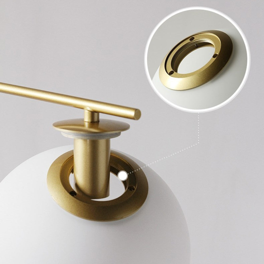 Valentina Arc Floor Lamp, Frosted Glass & Metal - Lumpaz