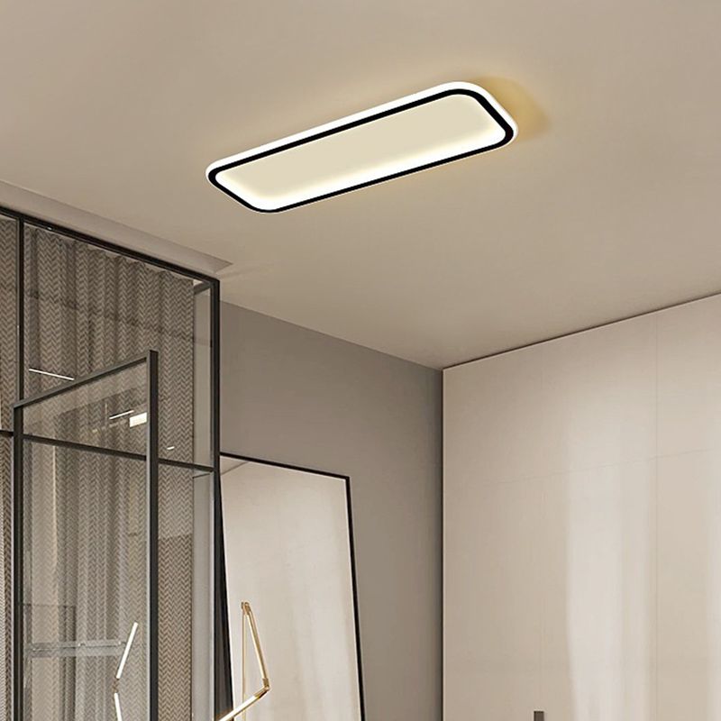 Edge Minimalist Flush Mount Ceiling Light Metal Black Bathroom - Lumpaz