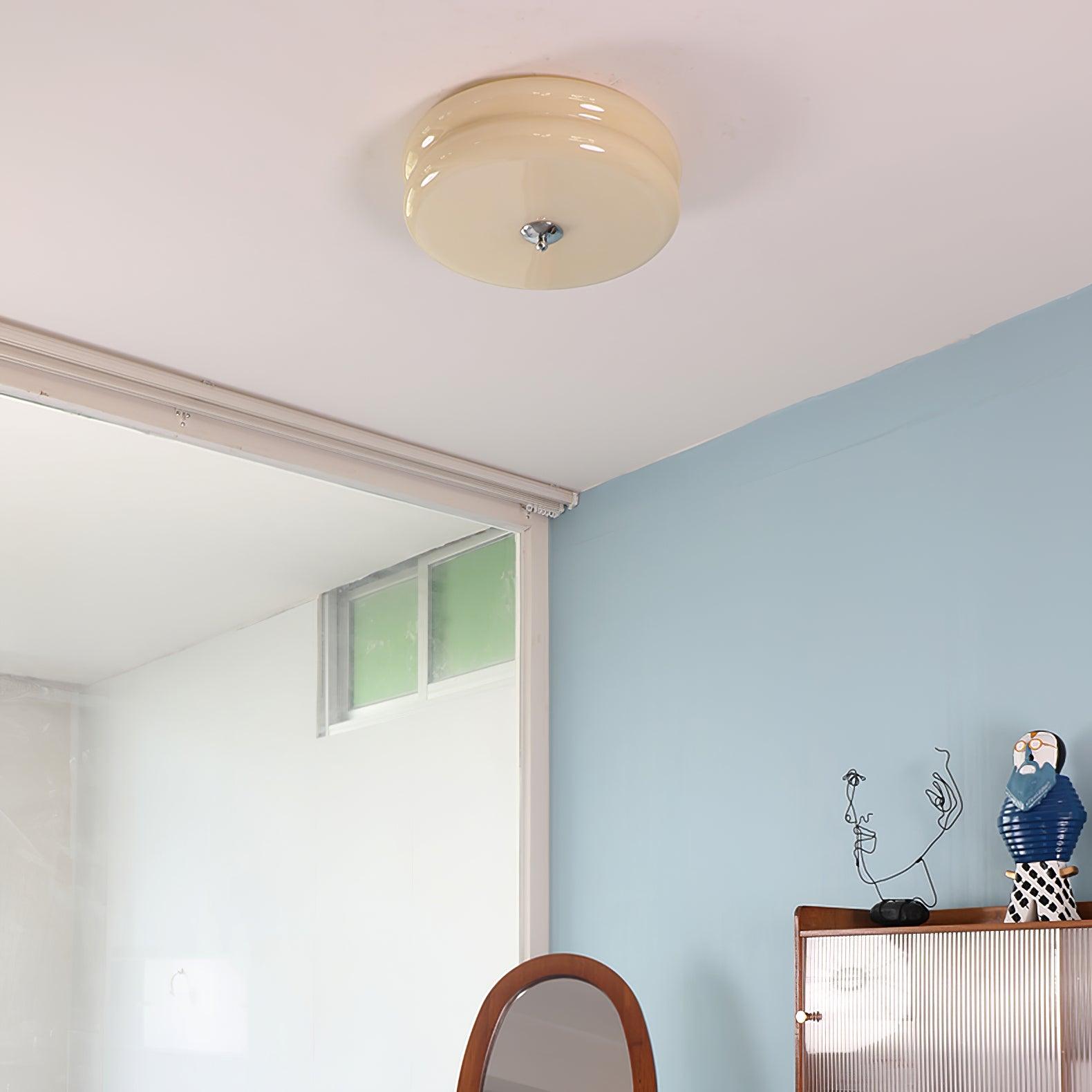 Morandi Modern Round Flush Mount Ceiling Light, White/Beige - Lumpaz