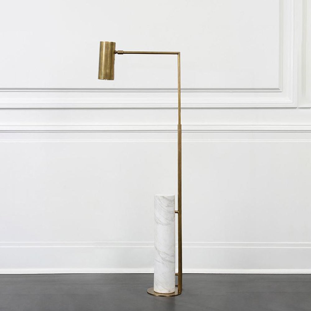 Salgado Minimalistic Gold Floor Lamp, Metal & Marble, Living room - Lumpaz