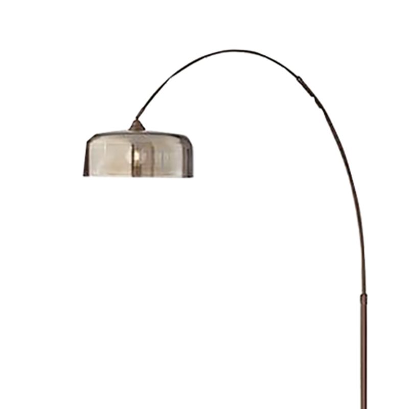 Salgado Modern Arch Cylinder Metal Floor Lamp, Black - Lumpaz