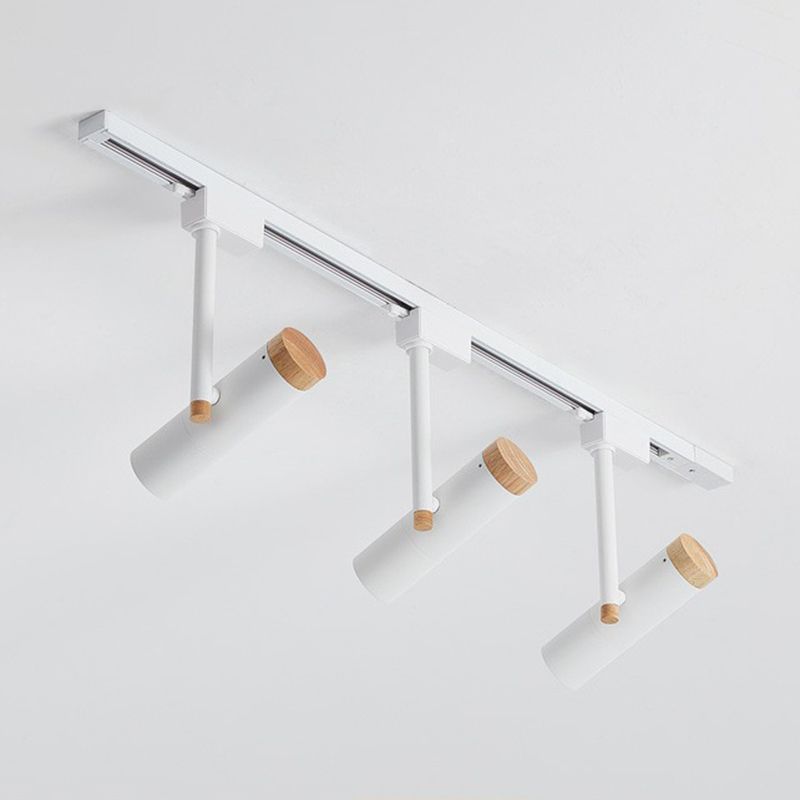 Freja Nordic Minimalist Flush Mount Spotlight with Wood Cap, Black/White/Gray - Lumpaz