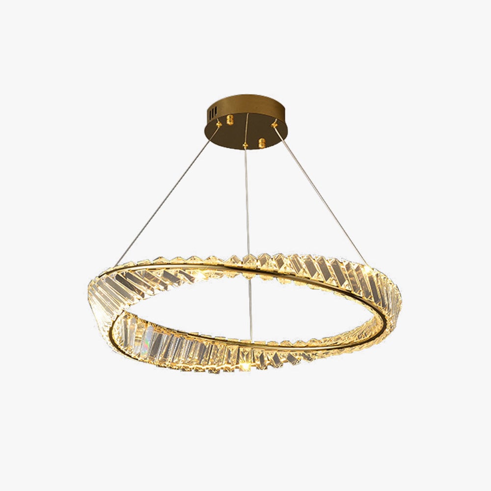 Kirsten Modern Luxury Round Metal/Glass Chandelier, Gold - Lumpaz