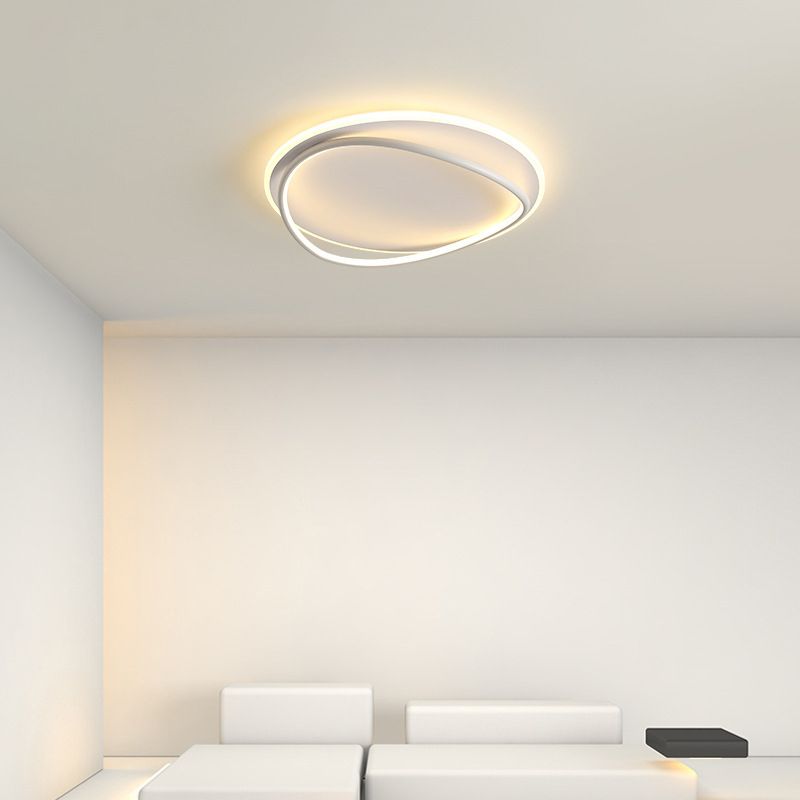 Quinn Flush Mount Ceiling Light Ring Modern, Black/White, Dining Room - Lumpaz