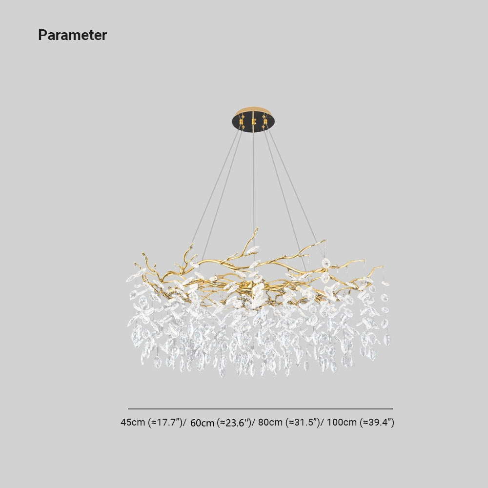 Marilyn Contemporary Gold Glass Crystal Chandelier - Lumpaz