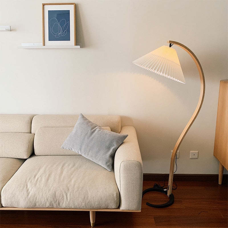 Ozawa Unique LED Beige Floor Lamp Wood/Metal Bedroom/Living Room - Lumpaz