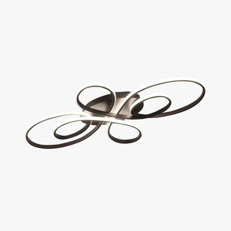 Lacey Modern LED Multi Rings Flush Mount Ceiling Light Brown/White - Lumpaz