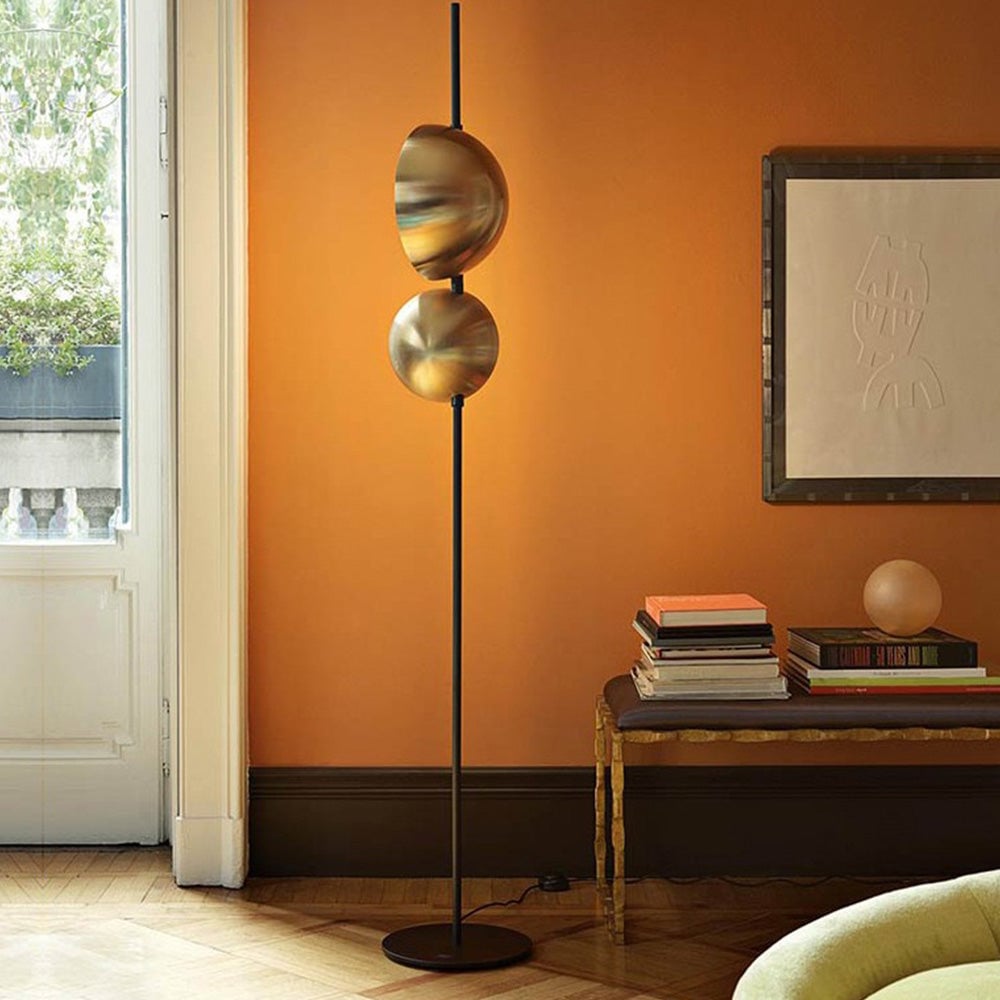 Salgado Modern Minimalist Metal Floor Lamp, Black/Gold - Lumpaz