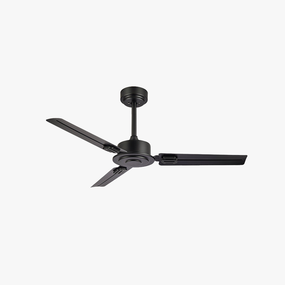 Alessio 5-Blade Industrial Black DC Ceiling Fan, Metal, 42'' - Lumpaz
