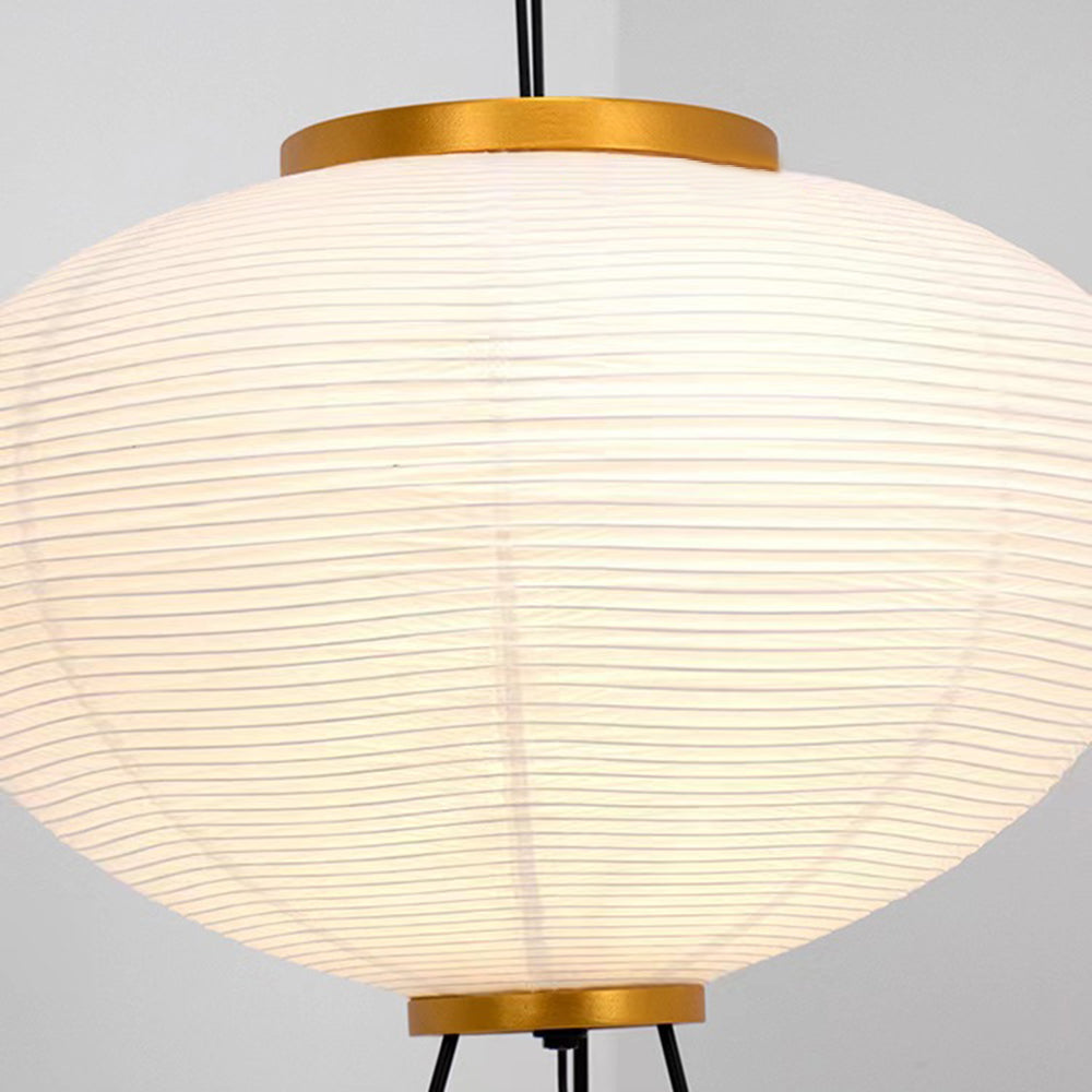 Renée Minimalist Tripod Lantern Paper Floor Lamp White - Lumpaz