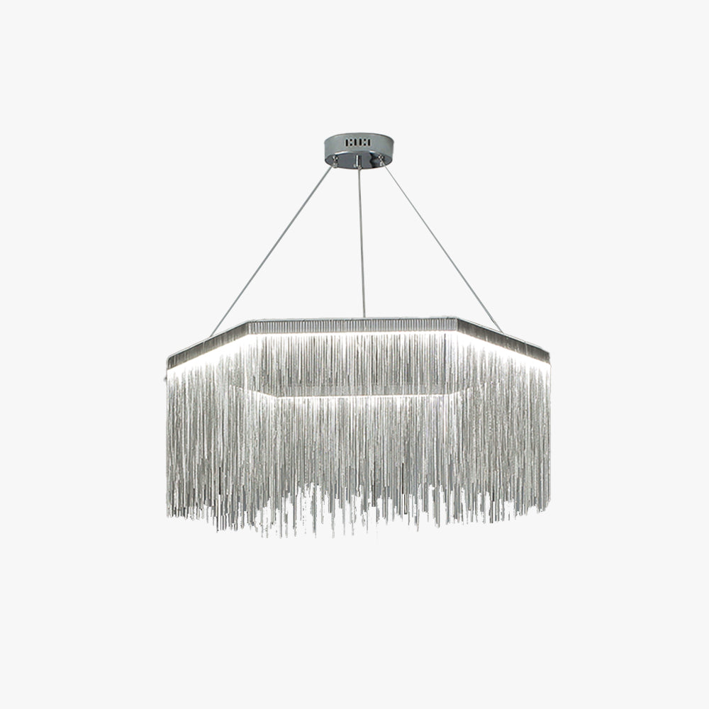 Colon Pendant Light Tassel Luxury, Chain Metal, Gold/Silver, Living Room - Lumpaz