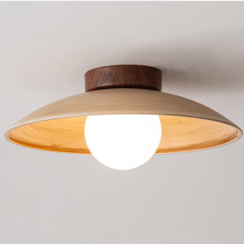 Ozawa Vintage Flush Mount Ceiling Light Wood/Metal/Glass Bar/ Hotels - Lumpaz