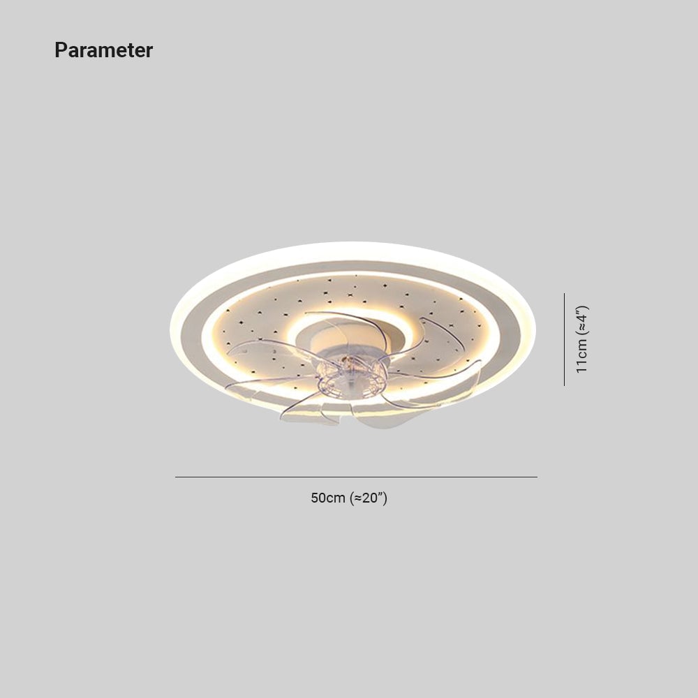 Kirsten 7/3-Blade Ceiling Fan With Light, 8 Style, L 20"/24'' - Lumpaz