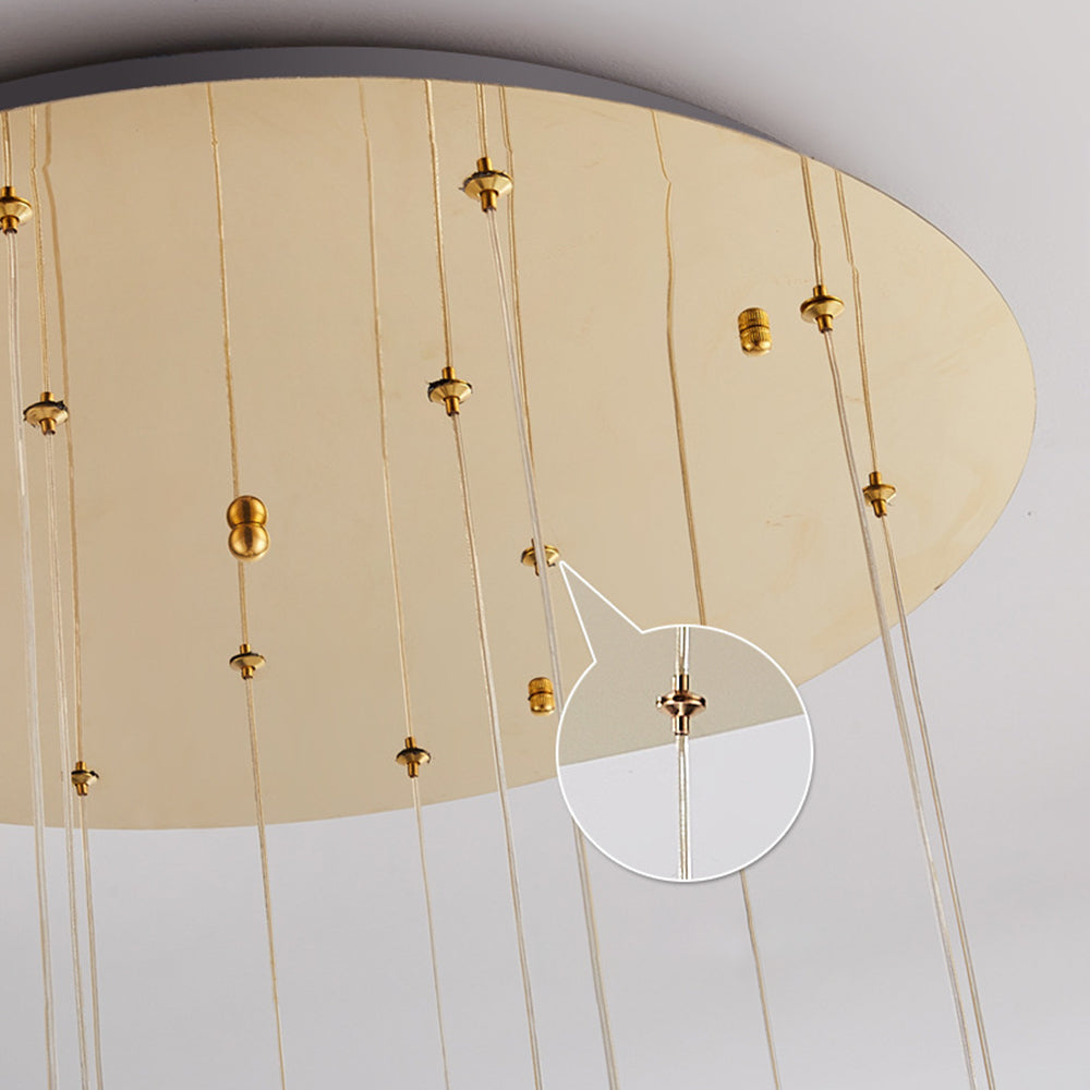 Jibril Multi Staircase Modern Art Deco Pendant Light, Gold - Lumpaz