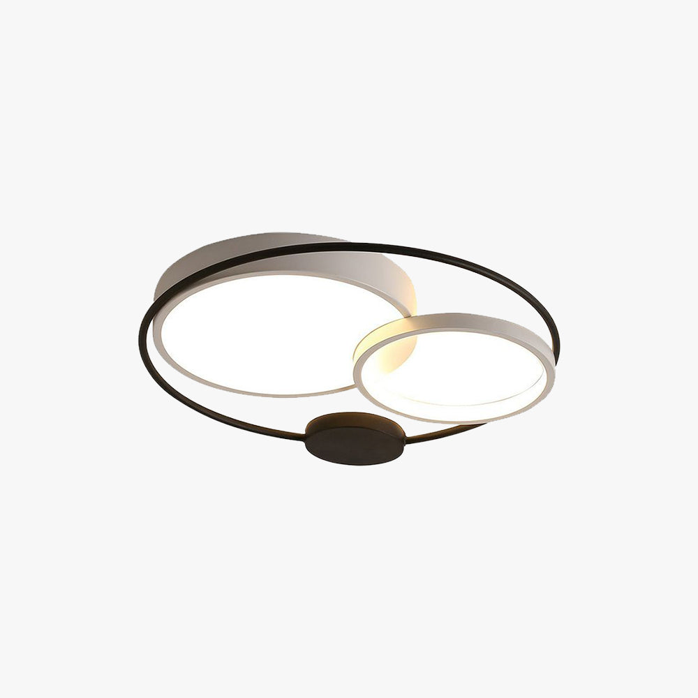 Lacey Modern Circular LED Flush Mount Ceiling Light, Black&White - Lumpaz