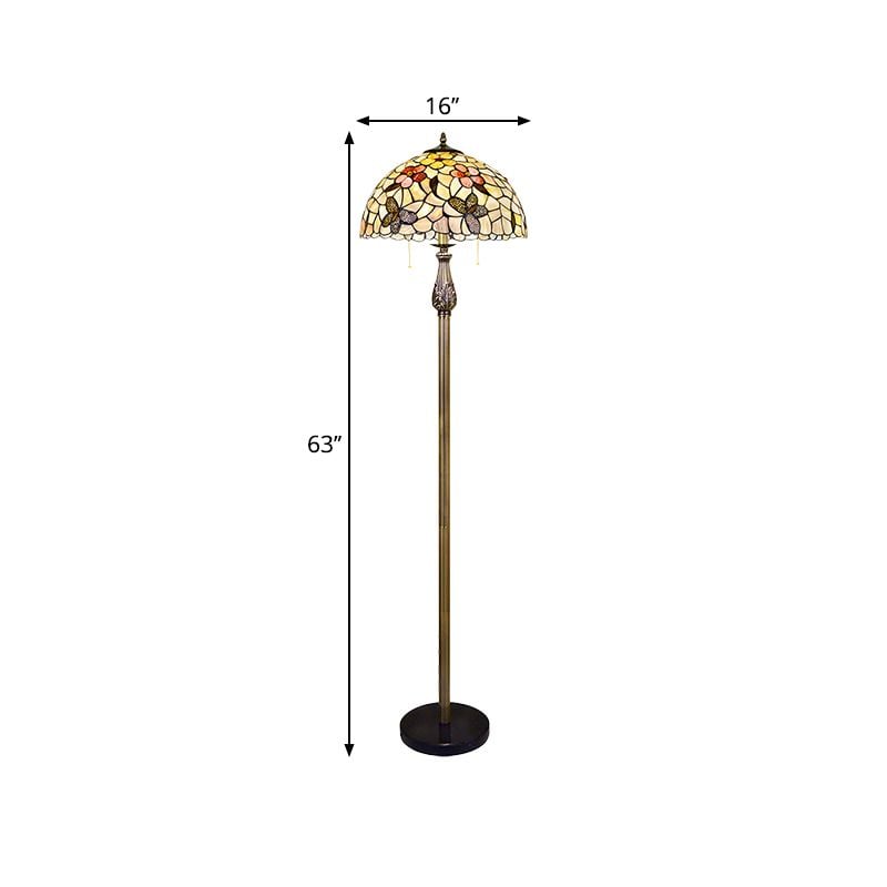 Alessio Vintage Butterfly Flower Metal Floor Lamp, Colorful - Lumpaz