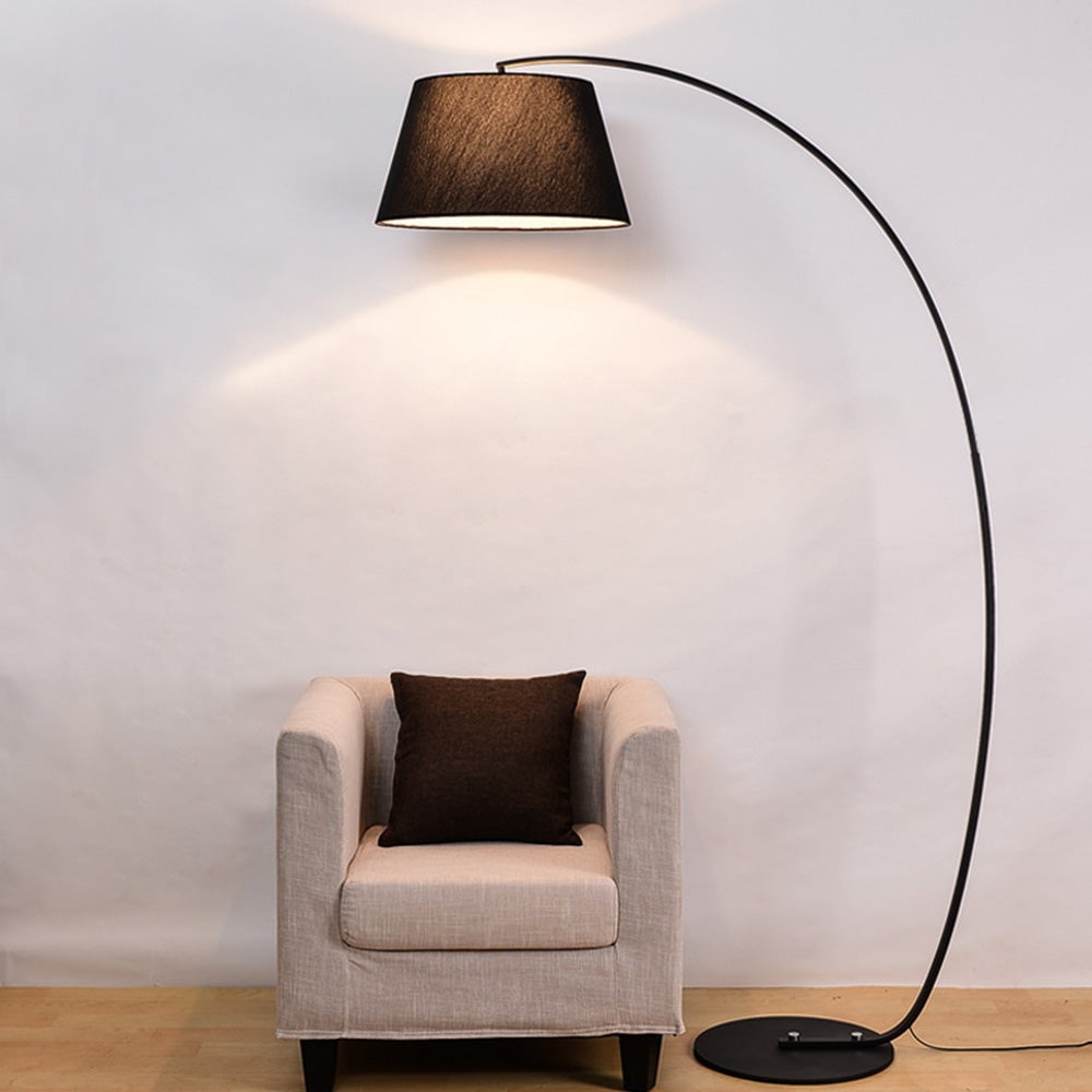 Salgado Modern Arc Fabric/Metal Floor Lamp, Bedroom/Living Room - Lumpaz