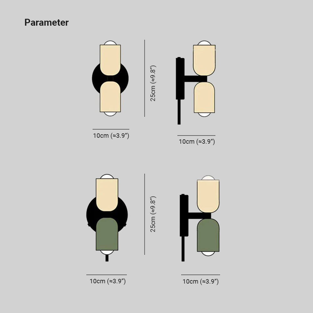 Morandi Modern Art Decoration Double-Headed Colorful Wall Lamp - Lumpaz