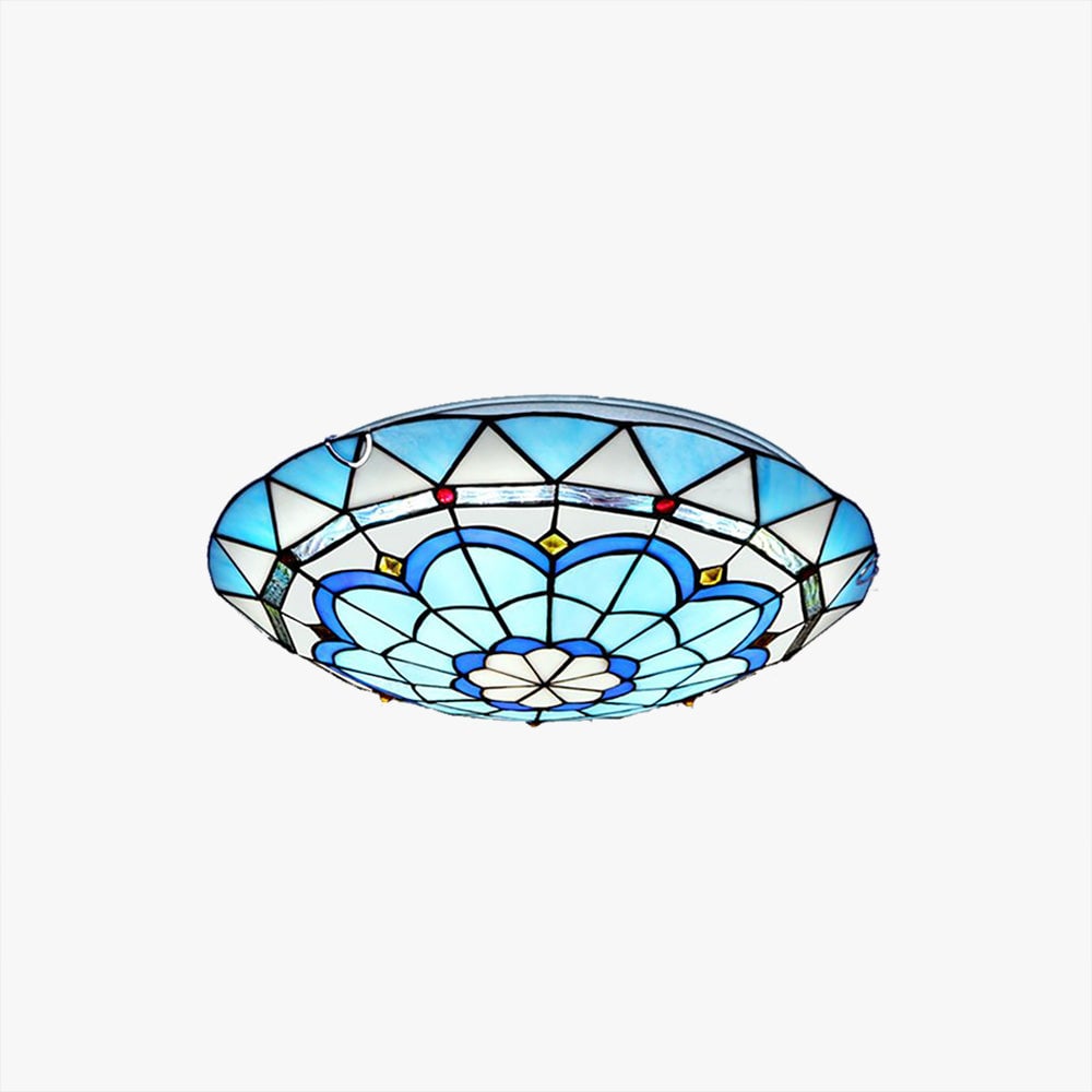 Eryn Flush Mount Glass Colorful Ceiling Light, Bedroom - Lumpaz