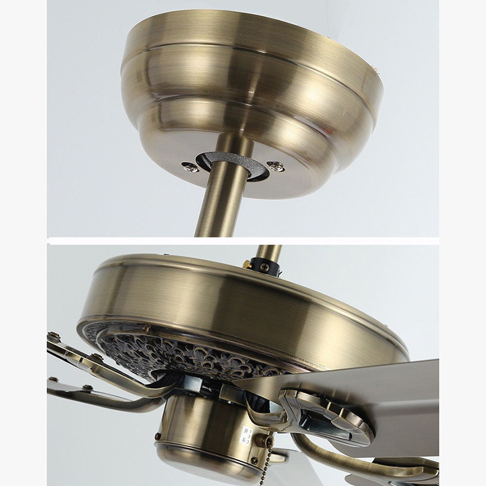 Alessio 5-Blade Cooper Industrial DC Ceiling Fan, Brass, 51'' - Lumpaz