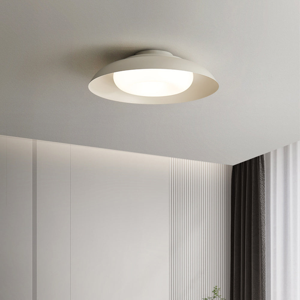 Carins Nordic Bowl Acrylic Flush Mount Ceiling Light, White - Lumpaz