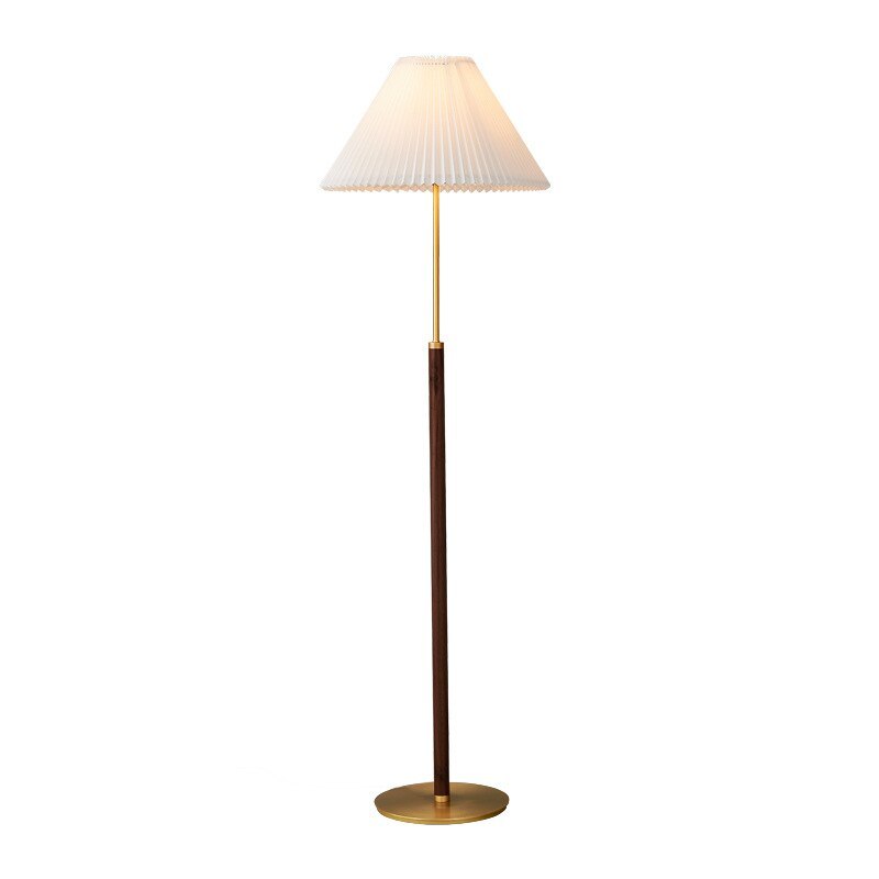 Ozawa Simple Walnut/Metal/Fabric, Table/Floor Lamp, Living Room - Lumpaz