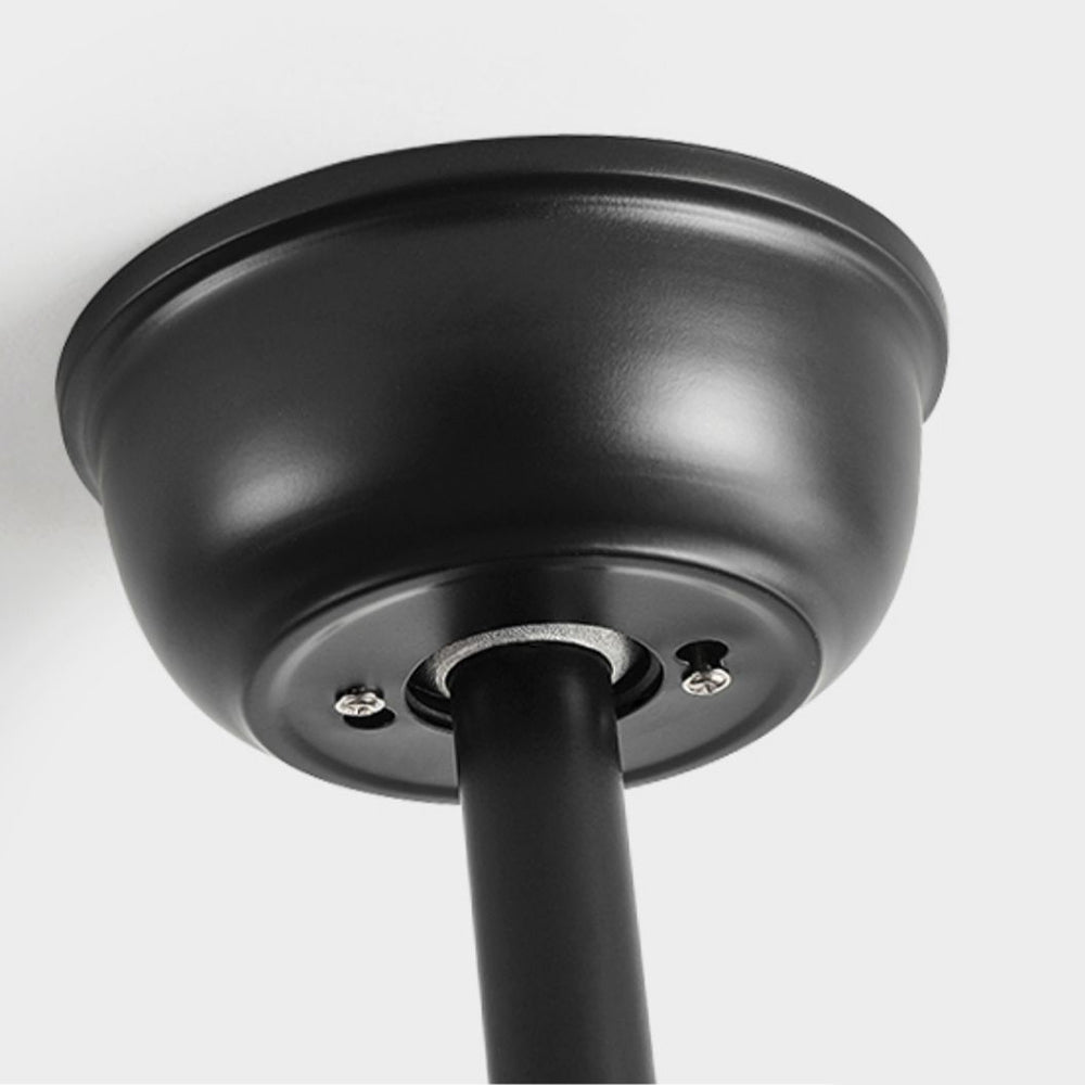 Haydn 5-Blade Modern Black & Coffee DC Ceiling Fan, Metal & Wood, 51'' - Lumpaz