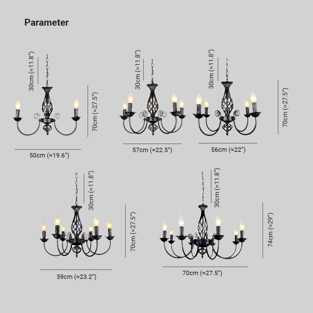 Silva Pendant Light Candle Retro, Metal/Glass, Black/White, Restaurant - Lumpaz