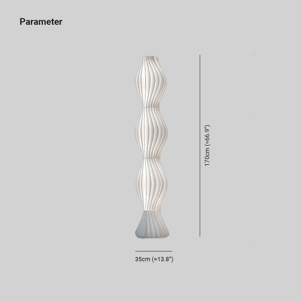 Salgado Artistic Pleated Acrylic Floor Lamp White - Lumpaz