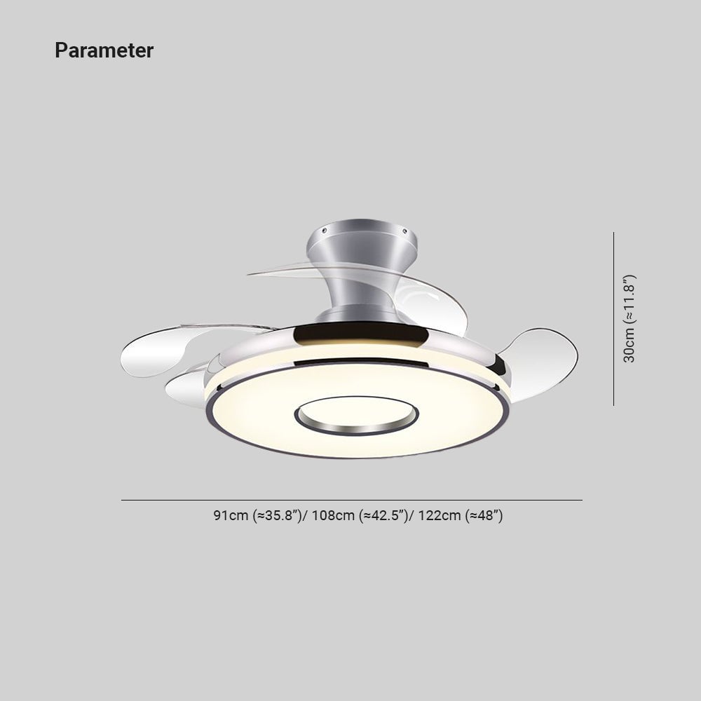 Quinn Ceiling Fan with Light, 2 Color, L 35.8"/42.5"/48" - Lumpaz