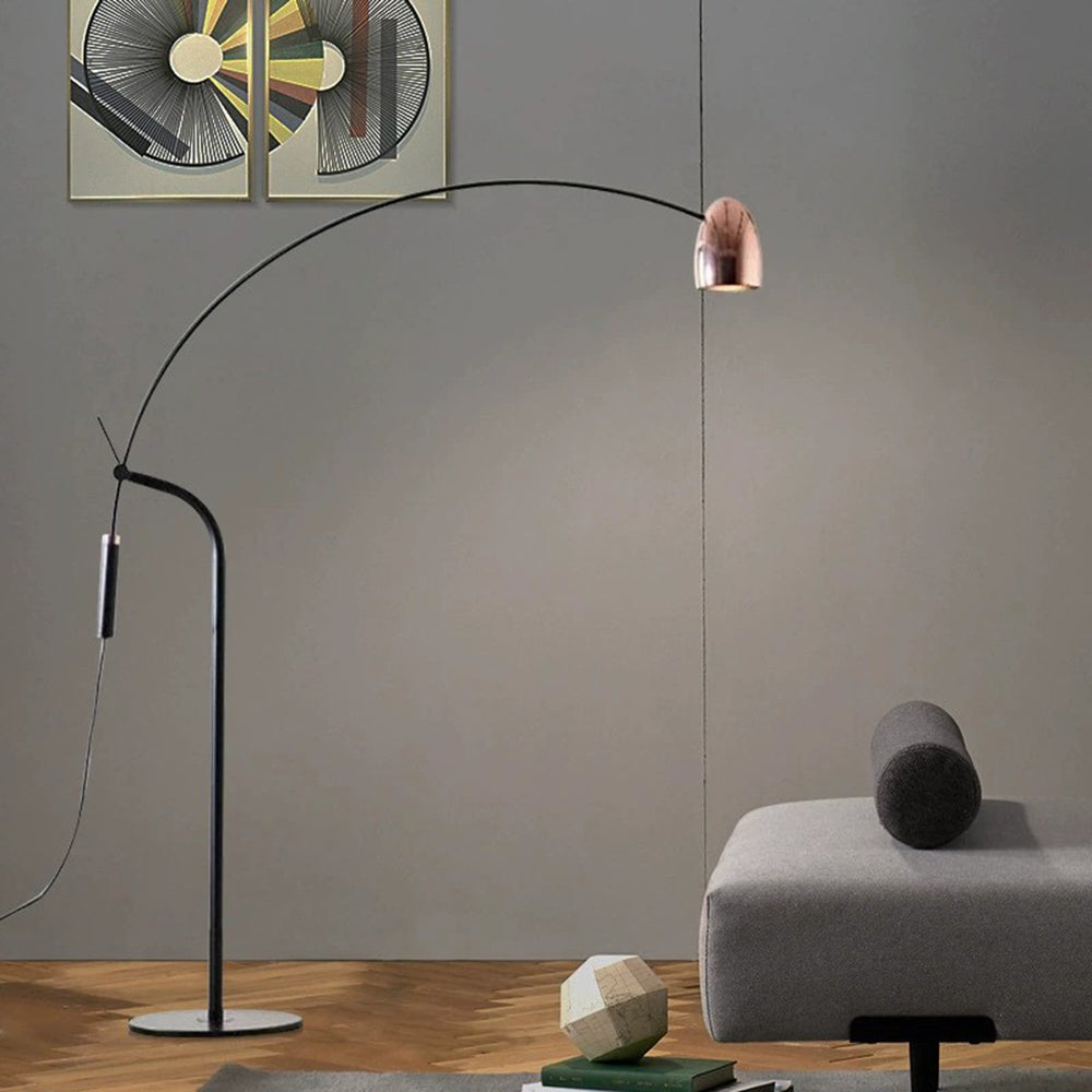 Cooley Artistic Minimalist Arc Floor Lamp, Rose Gold - Lumpaz
