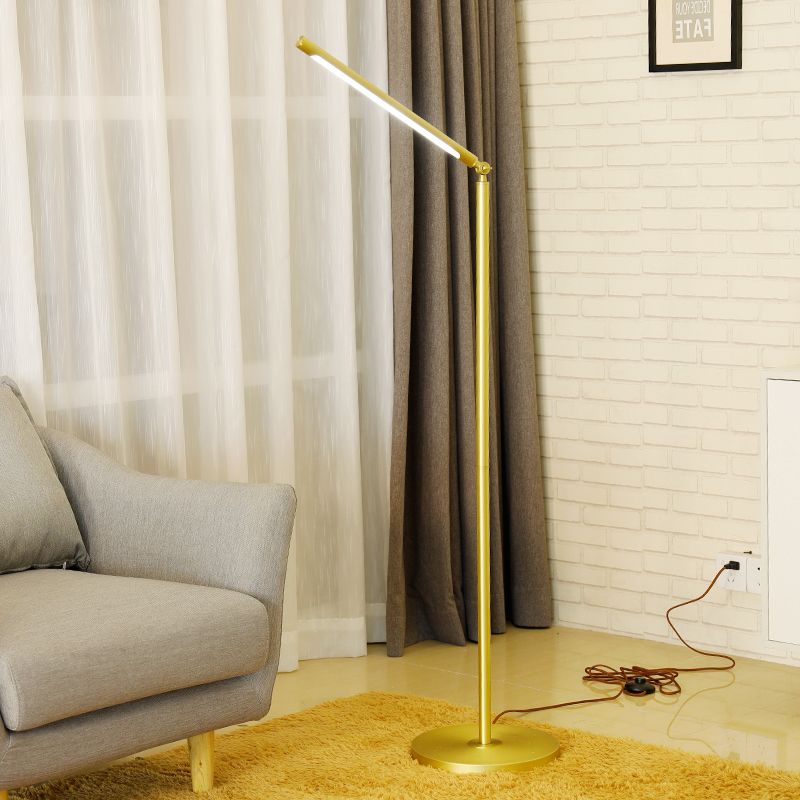 Edge Modern Linear Metal Acrylic Floor Lamp,Gold - Lumpaz