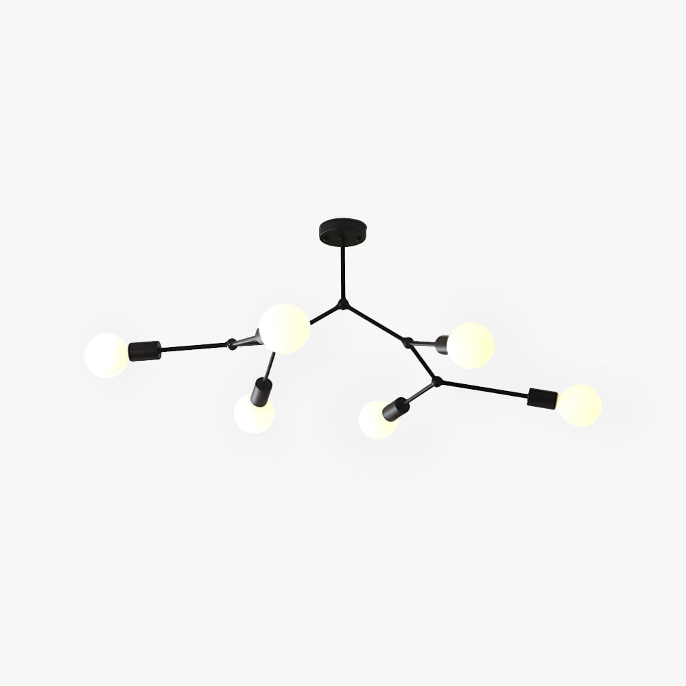 Valentina Industrial Bubbles Chandelier, Black/White/Gold - Lumpaz