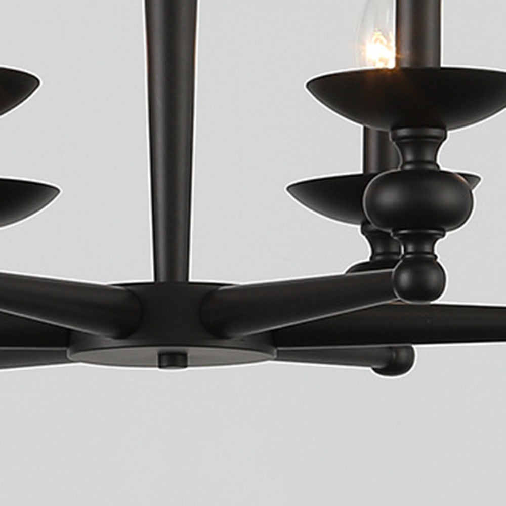 Alessio Retro Candle Wall Lamp/Black Chandelier for Living Room, Dining Room - Lumpaz