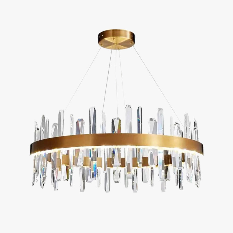 Marylin Modern Crystal Ring Chandelier, Stainless Steel & Crystal - Lumpaz