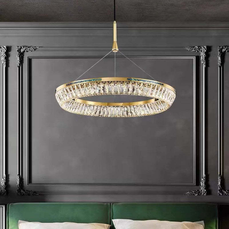 Marilyn Modern Luxury Crystal Gold Chandelier, Tri-Circle - Lumpaz