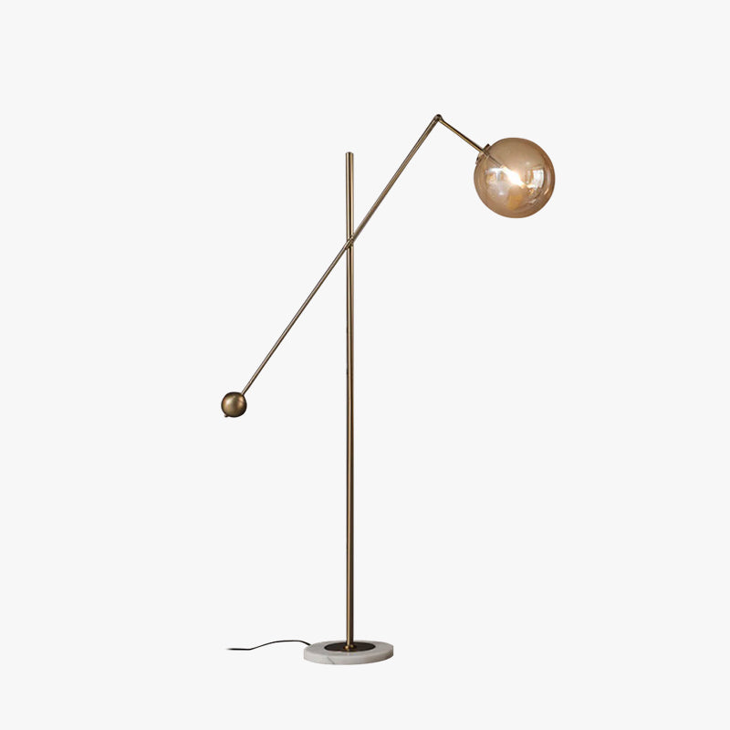 Valentina Artistic Geometric Arc Metal Floor Lamp Black/Blue - Lumpaz