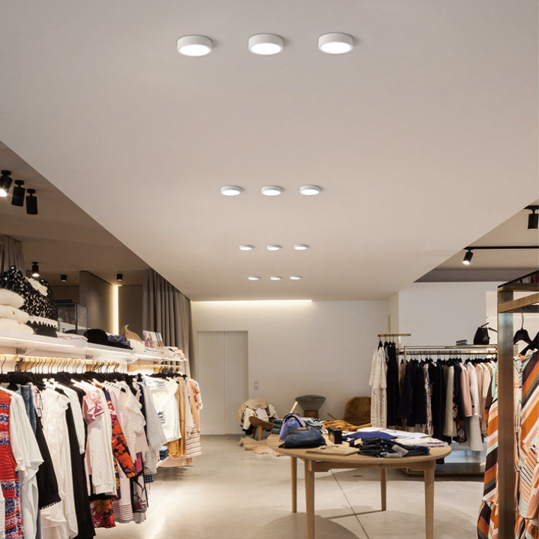 Quinn Flush Mount Ceiling Light Cylindrical Modern Metal/Acrylic, White/Black/Gray, Bedroom - Lumpaz